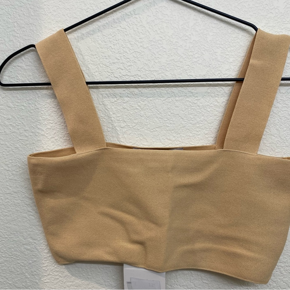 Zara crop top, tan; knit; small NWT